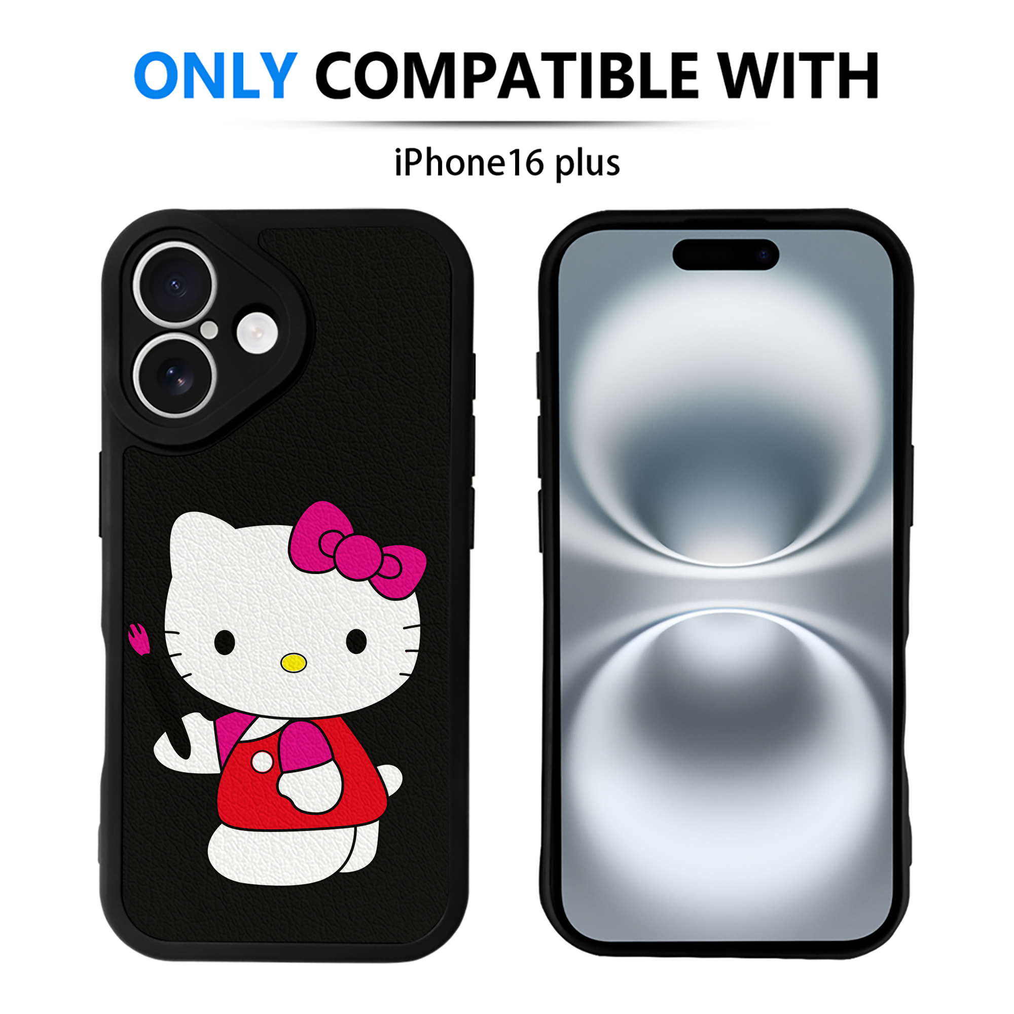 （画像用） Hello Kitty ハローキティ 【iPhone 16シリーズ対応】シリコンスマホケース（レザー調） 材質：シリコン
